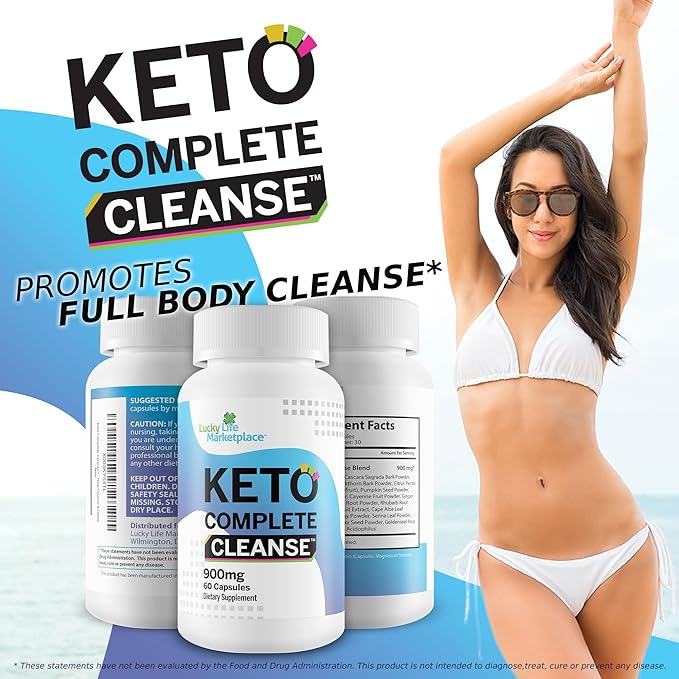 Keto Complete Cleanse - Natural Keto Cleanse Supplement - Support Reduced Inflammation & Bloating - Promote Full Body Cleanse, Liver Cleanse, Colon Cleanse - Aid Energy Levels - Help Cleanse & Detox