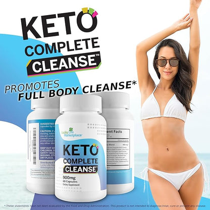Keto Complete Cleanse - Natural Keto Cleanse Supplement - Support Reduced Inflammation & Bloating - Promote Full Body Cleanse, Liver Cleanse, Colon Cleanse - Aid Energy Levels - Help Cleanse & Detox