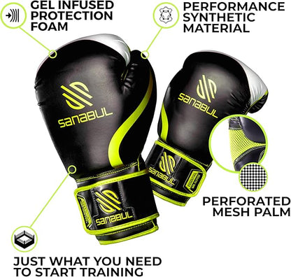 Sanabul Essential Gel Boxing Gloves for Men & Women, Kickboxing MMA, Muay Thai Gloves and Heavy Bag Training Punching & Sparring