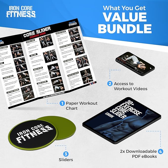 Iron Core Fitness 2 x Dual Sided Gliding