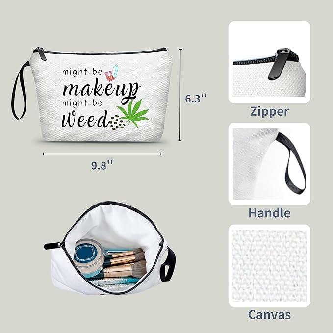Weed Accessories, Girls Makeup, Preteen Girl Gifts, Funny Weed Makeup Cosmetic Bag