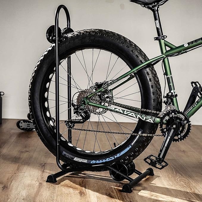BikeHand Floor Stand Parking Rack - for 24"-29" Mountain MTB & Road Bicycles Indoor Outdoor Garage Storage - Fat Bike for 3 Bikes