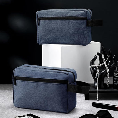Paterr 16 Pcs Travel Toiletry Bag for Women Men Large Water Resistant Shaving Bag Hanging Cosmetic Bag with Handle and Divider Storage Travel Pouch Case (Dark Blue)