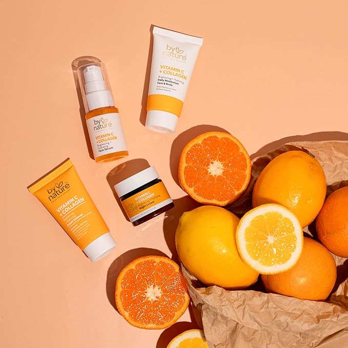 By Nature Glow To Go Vitamin C Skincare Sampler - Travel Size Skincare Gift Set, Face Care Set for Women & Men