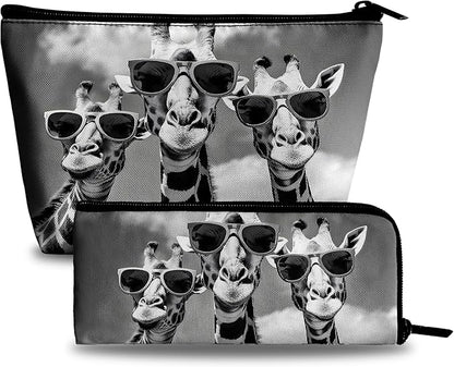 Novelty Makeup Bag for Purse - Giraffe Travel Bags Cute Cosmetic Bag for Women Makeup Organizer for Travel Essentials