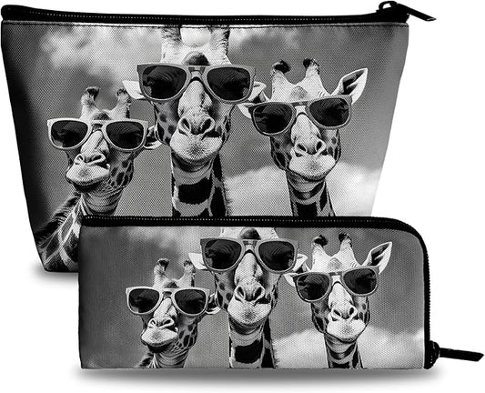 Novelty Makeup Bag for Purse - Giraffe Travel Bags Cute Cosmetic Bag for Women Makeup Organizer for Travel Essentials