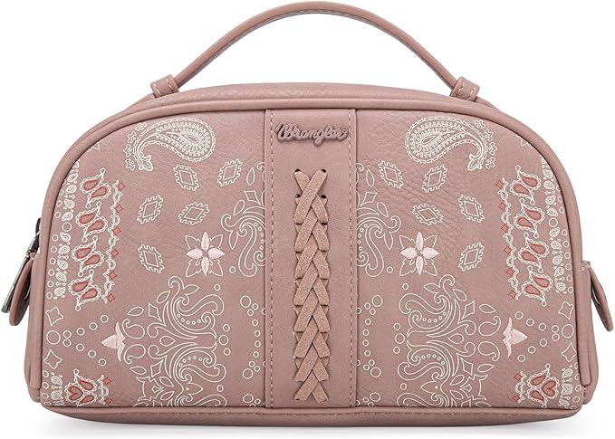 Wrangler Makeup Pouch Bag Mini Western Toiletry Purse Cosmetic Organizer Paisley Travel Pouch for Women