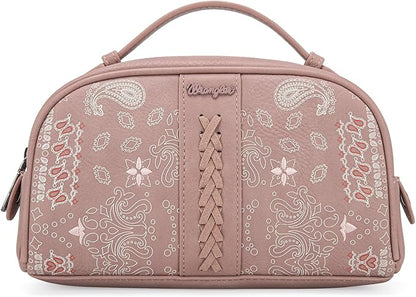 Wrangler Makeup Pouch Bag Mini Western Toiletry Purse Cosmetic Organizer Paisley Travel Pouch for Women