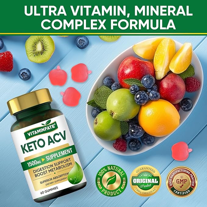 Keto ACV Gummies Advanced 1500 mg- 120 Gummies Keto Apple Cider Vinegar Gummies Supports Metabolism, Energy & Immune Support Balance for Men & Women