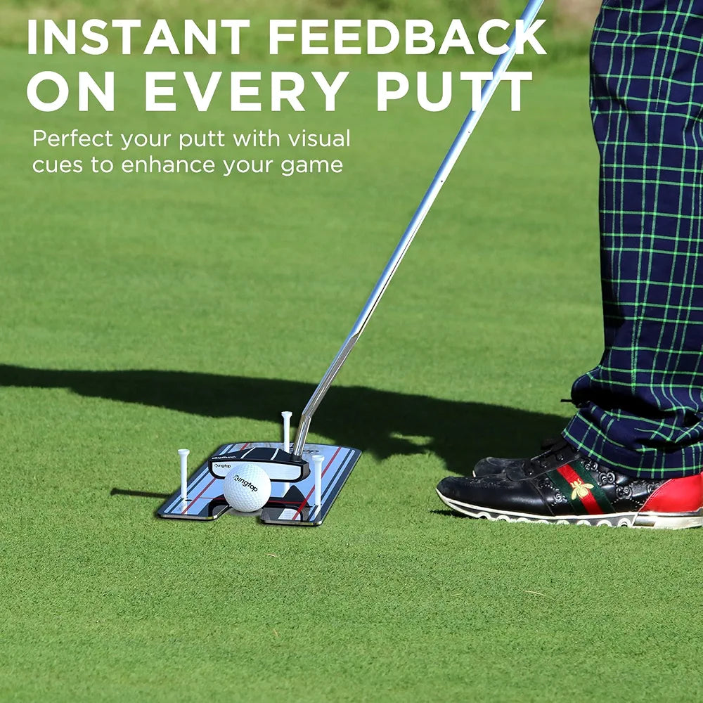 KINGTOP Golf Putting Mirror - Alignment Putting Training Aids for Consistency & Accuracy - Ideal for Indoor | Outdoor Practice, with Carry Bag and Golf Tees