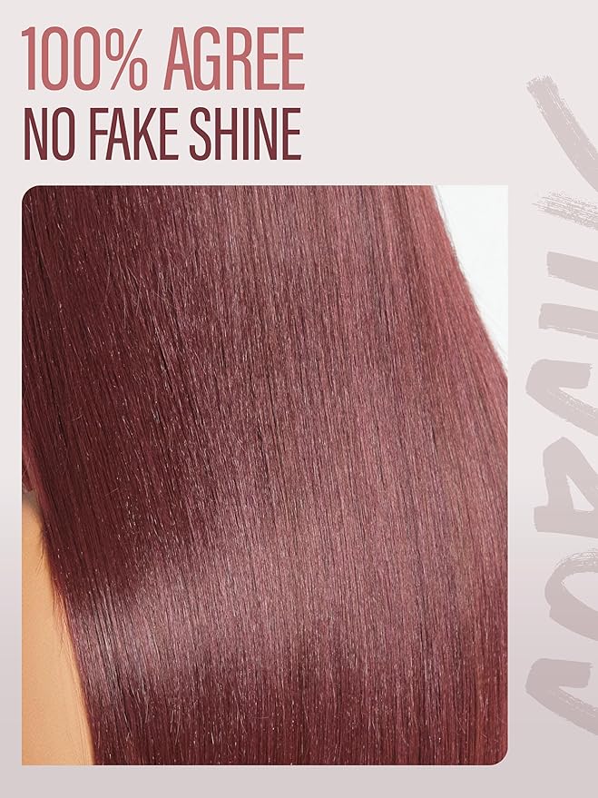 GORGIUS Straight Glueless Wig with Bangs Burgundy Red Layered Hair Ready-to-Go Synthetic Bang Wigs with Realistic Scalp 24 Inch