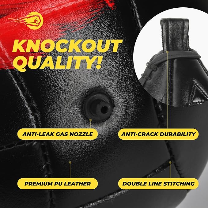 Boxerpoint Bag for Boxing - Premium Punching Bags - Durable PU Leather & Adjustable Cords Double Ended Punching Bag, Speed Bags for Adults & Kids, Boxing Equipment