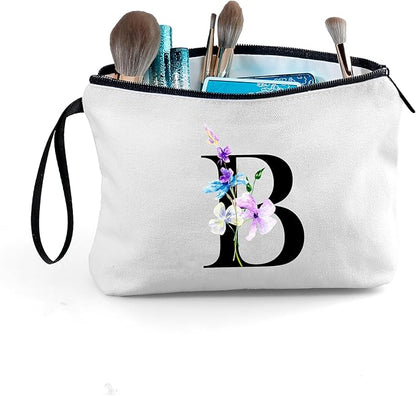 SEAMOON Women Birthday Unique Maid of Honor Friendship Gifts for Women Sister Bridesmaid Bride Personalized Travel Makeup Cosmetic Bag with Mirror Valentines Mothers Day Christmas Graduation B