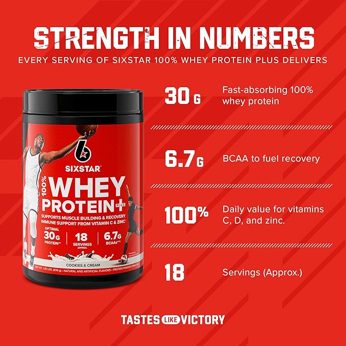 Six Star Elite Series 100% Whey Protein Plus Cookies and Cream 1.8lbs US