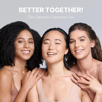 Charcoal Double Cleansing Duo, Hydrating & Purifying, Pore and Blackhead Deep Cleanse, Glass Skin Facial Skincare
