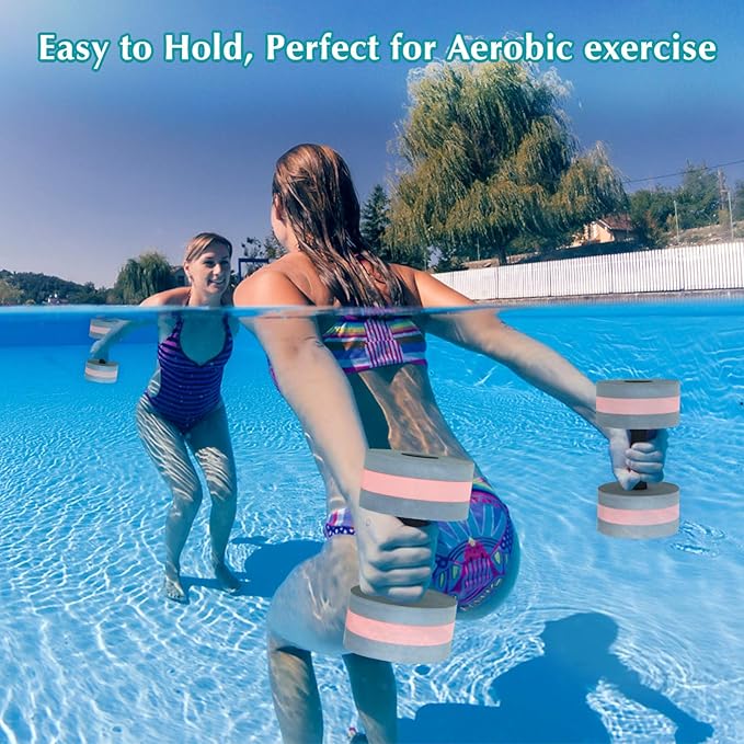 Timoo Aquatic Dumbells Set of 2 Water Dumbells Pool Resistance Water Weight Water Aerobics High-Density EVA-Foam Pool Fitness