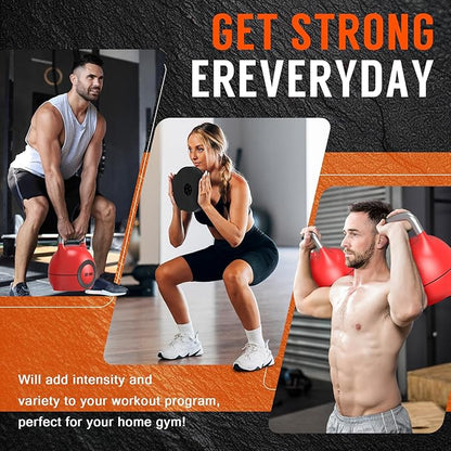 7-in-1 Adjustable Kettlebell, Quick-Adjust Kettlebell for Strength Training, 5-44 LBS Adjustable Weights for Home Gym