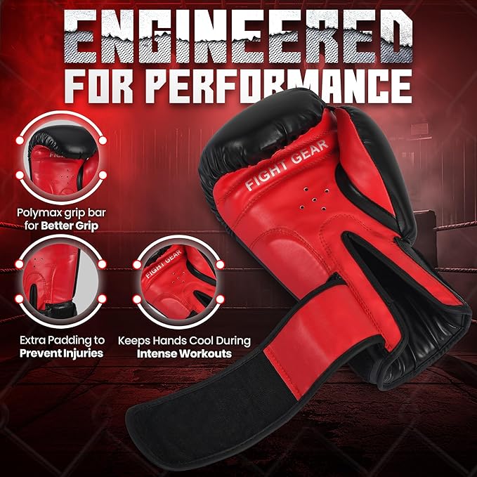 Knockout Gel Boxing Gloves for Men Women - Pro Training Sparring, Maya Hide Leather Muay Thai MMA Kickboxing, Adults-Kids Heavy Bag Workout Gloves for Boxing -Ultra-Wide Wrist Support 10 oz - 16 oz