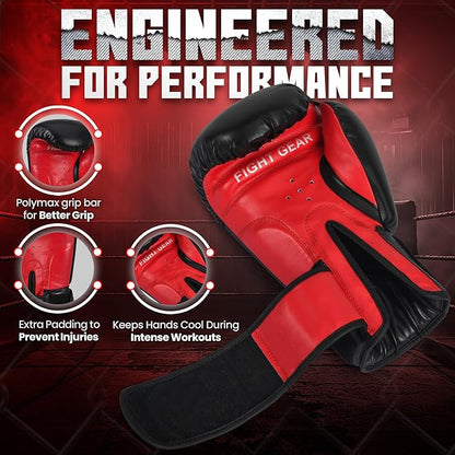 Knockout Gel Boxing Gloves for Men Women - Pro Training Sparring, Maya Hide Leather Muay Thai MMA Kickboxing, Adults-Kids Heavy Bag Workout Gloves for Boxing -Ultra-Wide Wrist Support 10 oz - 16 oz