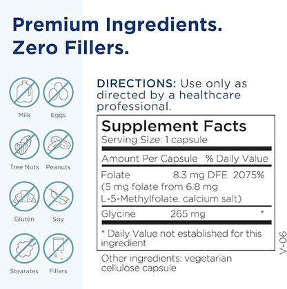MethylPro 5mg L Methylfolate - Professional Strength Active Methyl Folate Supplement for Brain Support & Balanced Mood - Gluten-Free Cognitive Supplement with No Fillers (30 Capsules)