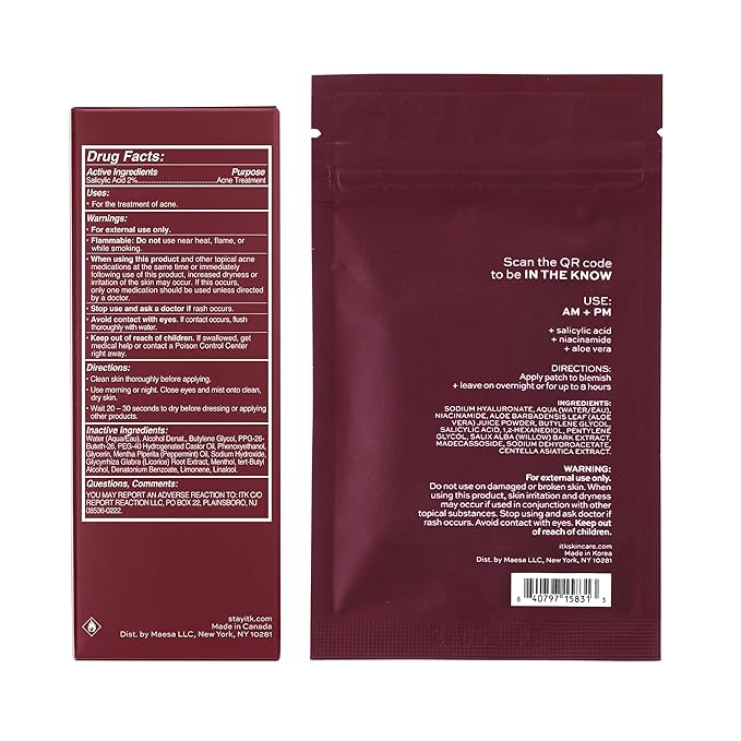 ITK Skincare Salicylic Acid Acne + Blemish Clarifying Duo - Blemish Face Mist with Peppermint Oil + Microneedle Pimple Patches with Aloe Vera, 6 Ct.