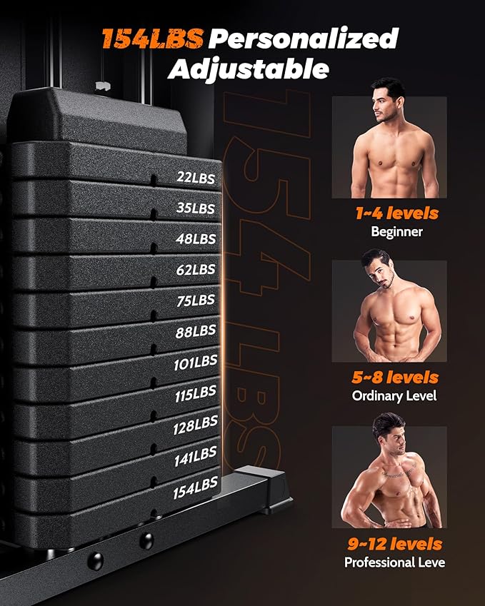 Home Gym, Multifunctional Gym Equipment, Home Gym Station 154LBS Weight