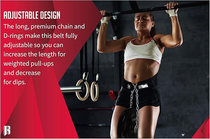 RIMSports Dip Belt For Weight Lifting - Weighted