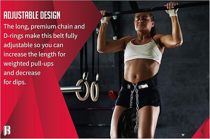 RIMSports Dip Belt For Weight Lifting - Weighted