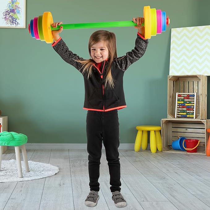 Hey! Play! Kids Weight Set - Barbell 8 Adjustable 3 and