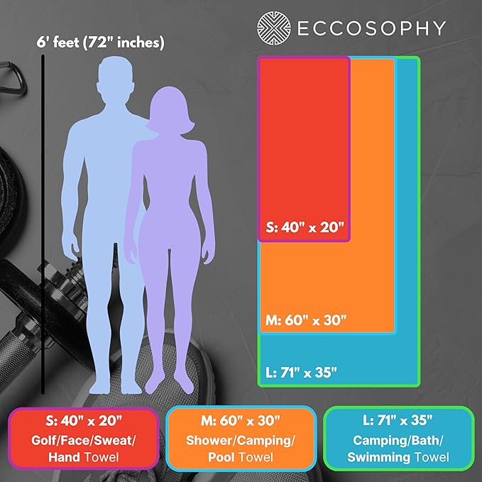 ECCOSOPHY Microfiber Gym Towel for Working Out - (71x35-Creamsicle)