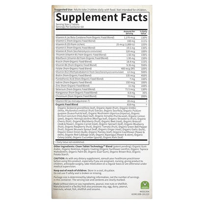 Garden of Life Organics Whole Food Multivitamin for Men, 120 Tablets, Vegan Mens Vitamins and Minerals for Mens Health and Well-Being, Certified Organic Vegan Mens Multi