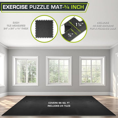 ProsourceFit Extra Thick Puzzle Exercise Mat ¾” and 1"