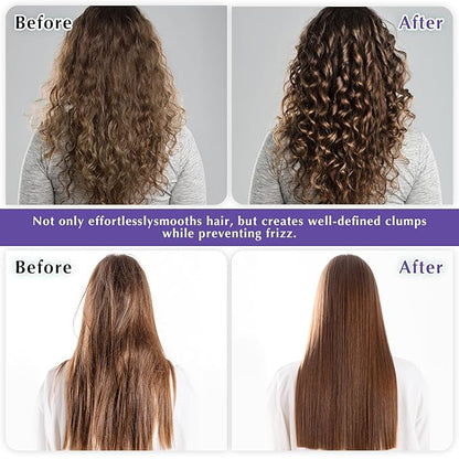 Curl Defining Brush, Vented Curly Hair Brush for Effortlessly Detangling Shaping and Defining Women's Men's Curls on All Wet or Dry Hair Types, Reduces Frizz (Purple)