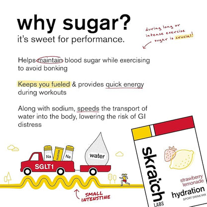 Skratch Labs Hydration Powder | Sport Drink Mix | Electrolytes Powder for Exercise, Endurance, and Performance | Strawberry Lemonade | 60 Servings | Non-GMO, Vegan, Kosher