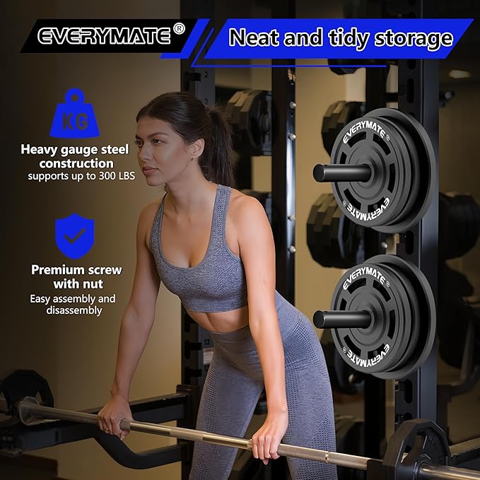 Weight Plate Holder: Power Rack Attachments Squat Rack Weight Plate Rack for 1 inch Standard Weight Plates, 2x2 3x3 2x3 Power Cage Accessories Weight Plate Storage