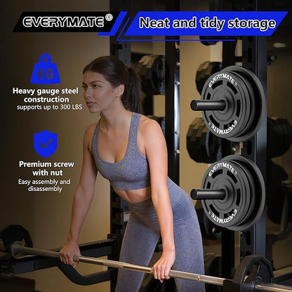 Weight Plate Holder: Power Rack Attachments Squat Rack Weight Plate Rack for 1 inch Standard Weight Plates, 2x2 3x3 2x3 Power Cage Accessories Weight Plate Storage