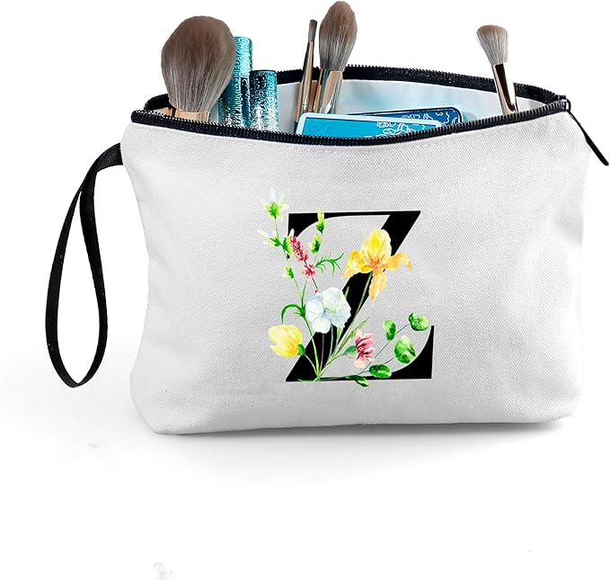 SEAMOON Bride to be Birthday Womens Unique Initial Monogram Gifts for Women Mom Personalized Travel Makeup Cosmetic Bag with Mirror Valentines Mothers Day Christmas Graduation Z