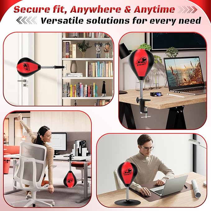 Desktop Punching Bag, Stress Relief Boxing Bag Speed Balls, Desk Punching Bag Stress Buster-Super Suctions to Your Desk, Christmas Thanksgiving White Elephant Gifts for Boss or Coworker