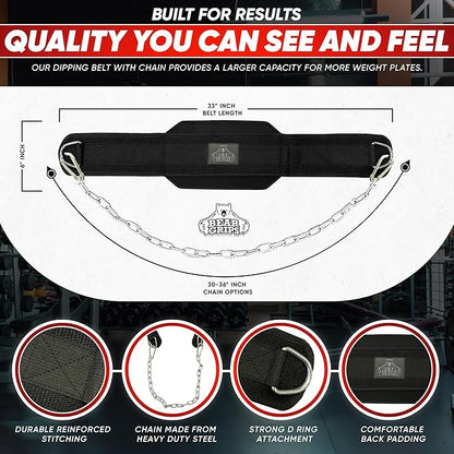 Bear Grips Dip Belt for Weight Lifting 8mm Padded