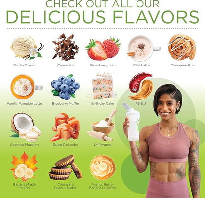 TRU Plant Based Protein Powder, BCAA, EAA, 20g Vegan Protein, 100 Calories, 27 Vitamins, No Artificial Flavors 25 Servings (Peanut Butter Banana Cupcake)