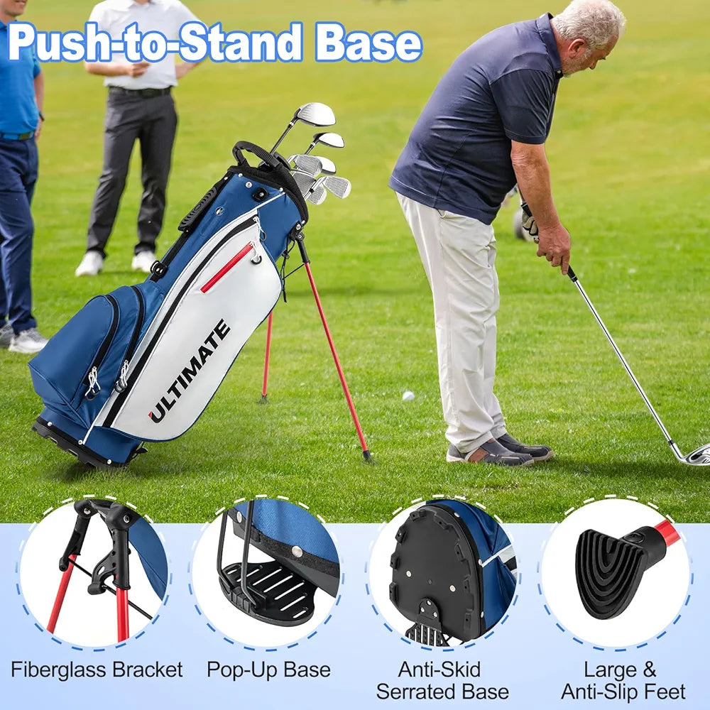 Tangkula 9/10 Pieces Men's Complete Golf Clubs Set Right Hand, Includes 460cc Alloy #1 Driver & #3 Fairway Wood & #4 Hybrid & #6/#7/#8/#9/#P Irons & Putter, Golf Club Set