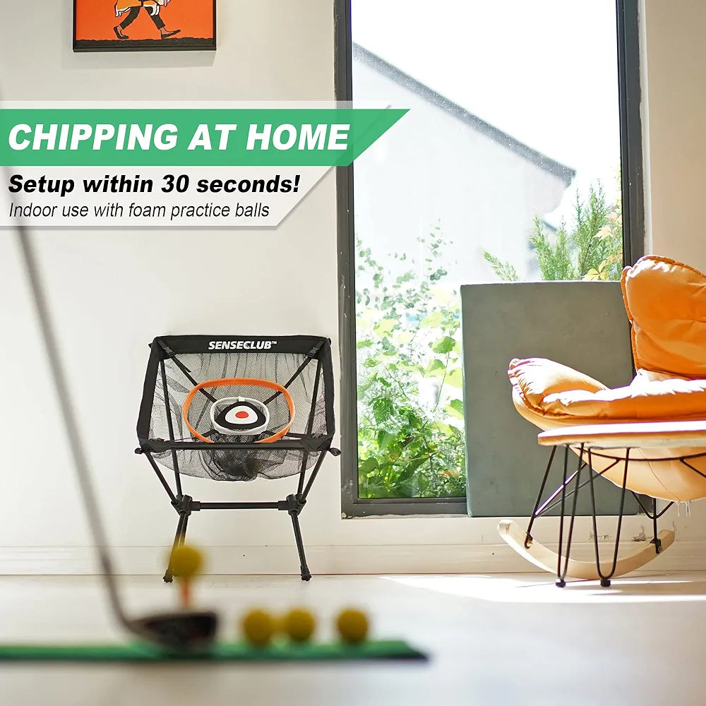 Foldable Chipping Net with Mat & Balls, Indoor Golf Practice Chipping Target, Backyard Golf Game & Gifts