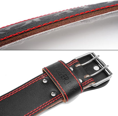 Genuine Leather Weight Lifting Belt for Men Double