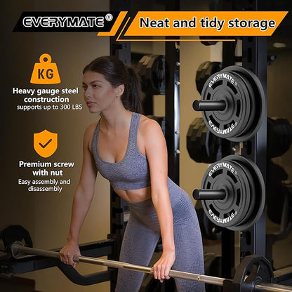 Weight Plate Holder: Power Rack Attachments Squat Rack Weight Plate Rack for 1 inch Standard Weight Plates, 2x2 3x3 2x3 Power Cage Accessories Weight Plate Storage