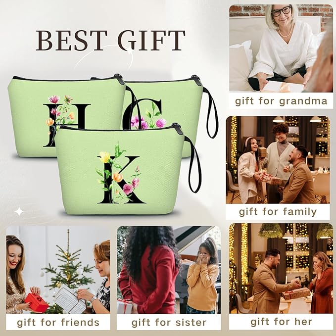 SEAMOON Birthday Thank You Appreciation Monogrammed Gifts for Mom Aunt Teacher Sister Friend Coworkers Bride Bridesmaid Makeup Cosmetic Bag with Mirror Mothers Day Christmas Graduation K
