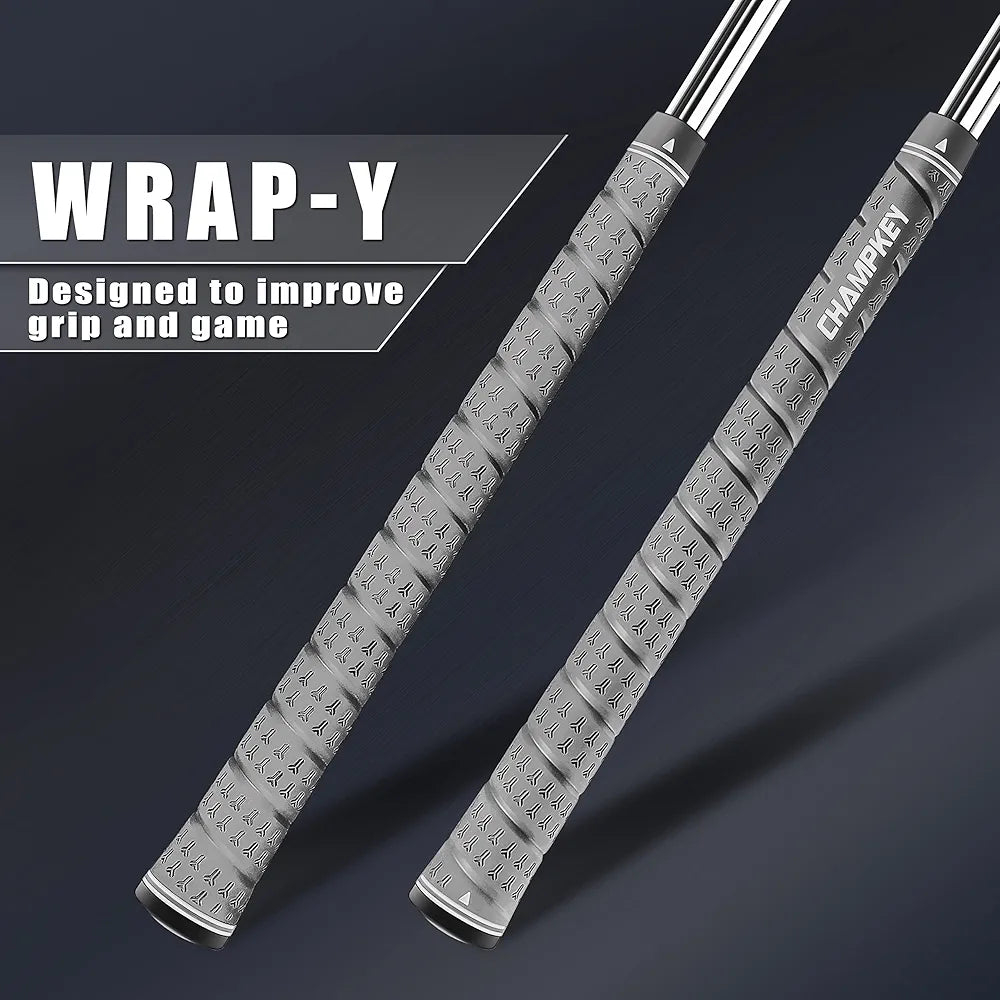 CHAMPKEY WRAP-Y Rubber Golf Grips 13 Pack Come with All Repair Kits - High Feedback and Traction Golf Club Grips