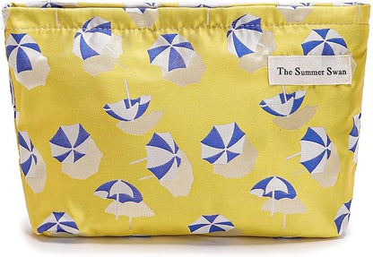 Summer Swan | Large Floral Mid-day Clutch | Period Kit & Hygiene Skincare Bag (Umbrella Yellow)