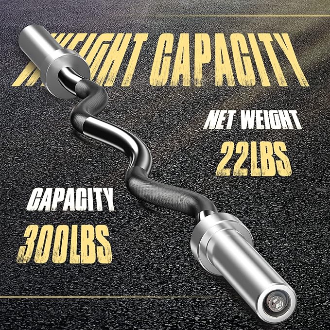 Olympic Barbell EZ Bar Curl Bar 4ft/5ft/7ft 2 Inch (300lb/330lb/400lb/700lb/1000lb/1500lb)