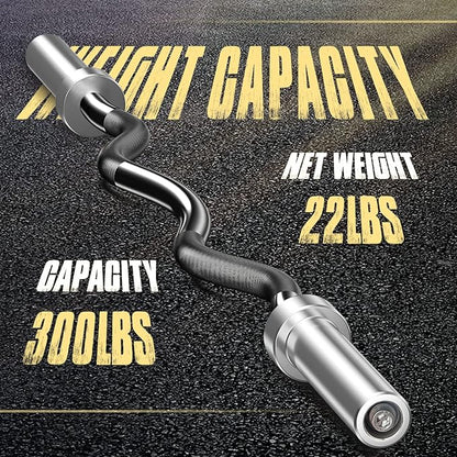 Olympic Barbell EZ Bar Curl Bar 4ft/5ft/7ft 2 Inch (300lb/330lb/400lb/700lb/1000lb/1500lb)