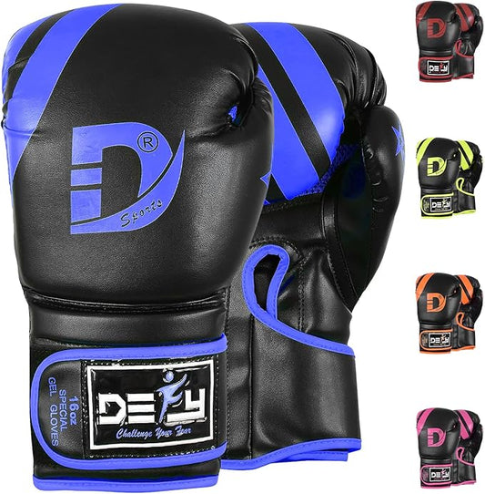 DEFY Marvelous Boxing Gloves for Men & Women Training Muay Thai Kick Boxing Leather Sparring Heavy Bag Workout MMA Gloves